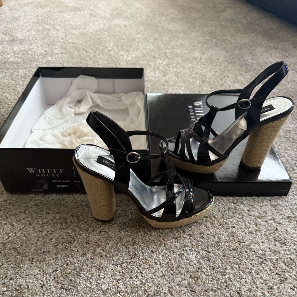 White House Black Market “Bonny” Heel Platform Sandals - Size 5 1/2 (5.5)